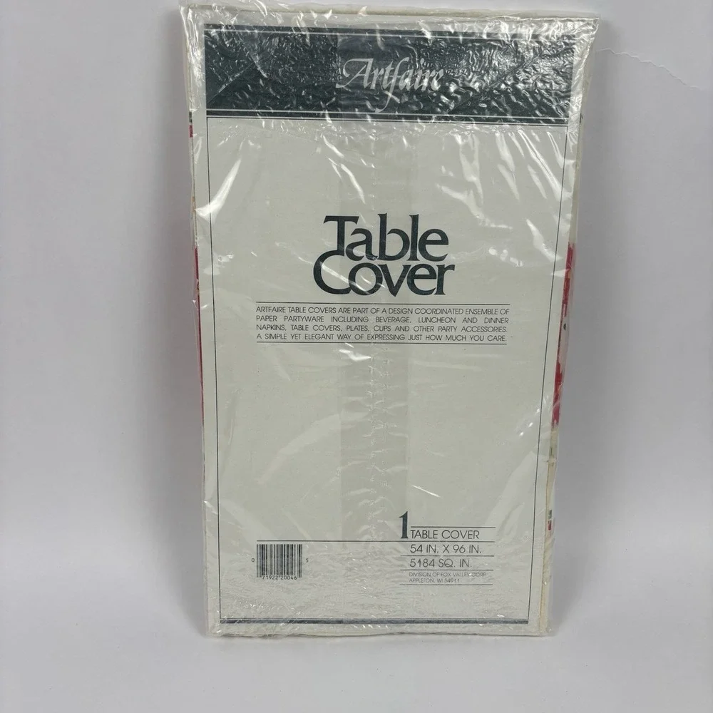 VTG NOS Artfaire Christmas Goose Table Cover And Napkins Granny Core Holly